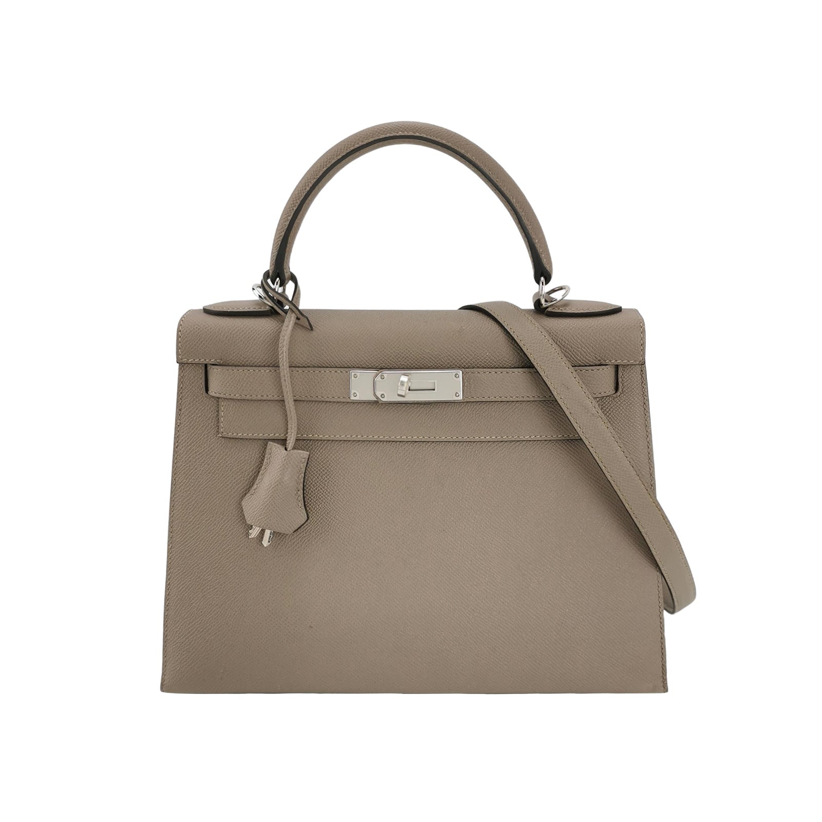 Kelly 28 Epsom Silver M8 Silver Gray C