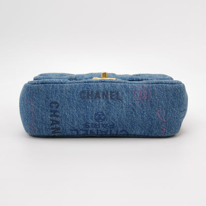Classic Flap Seasonal limited Edition Small Denim quilted logo CC turn-lock
