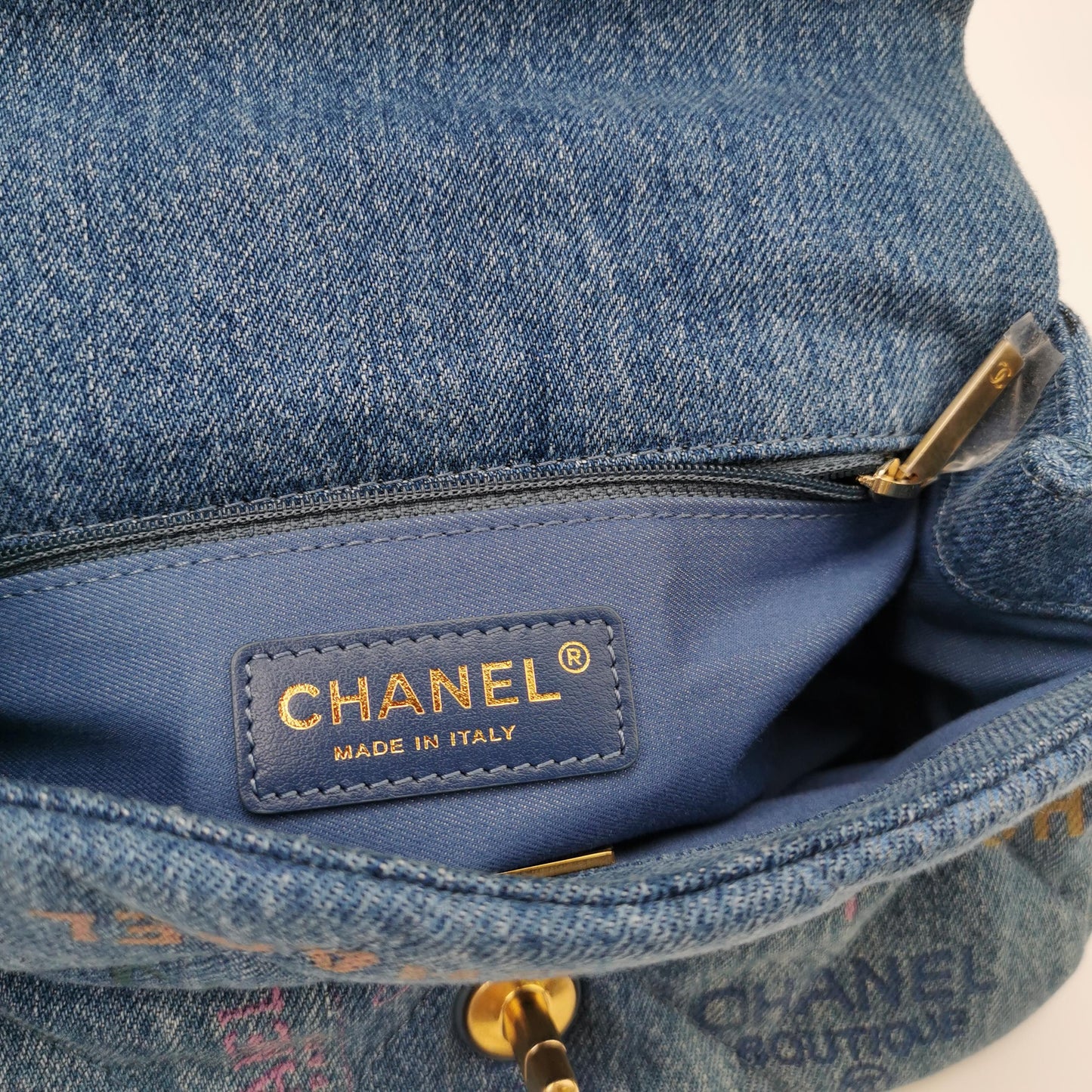 Classic Flap Seasonal limited Edition Small Denim quilted logo CC turn-lock