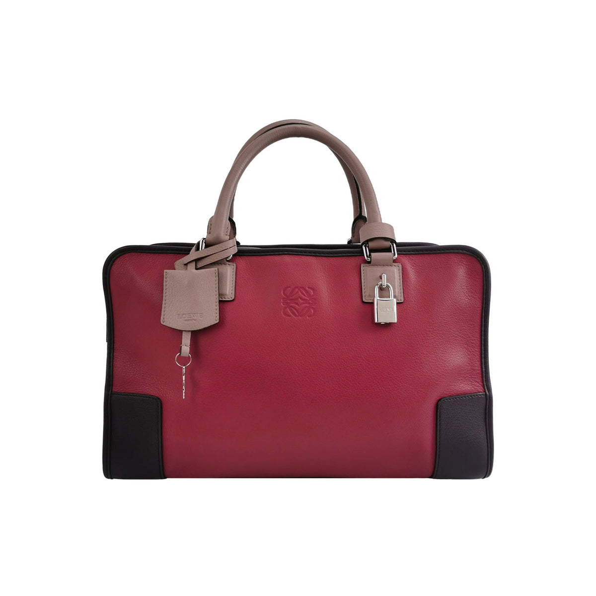 Loewe Loewe Amazona Large Colorblock Calfskin Top-Handle Bag