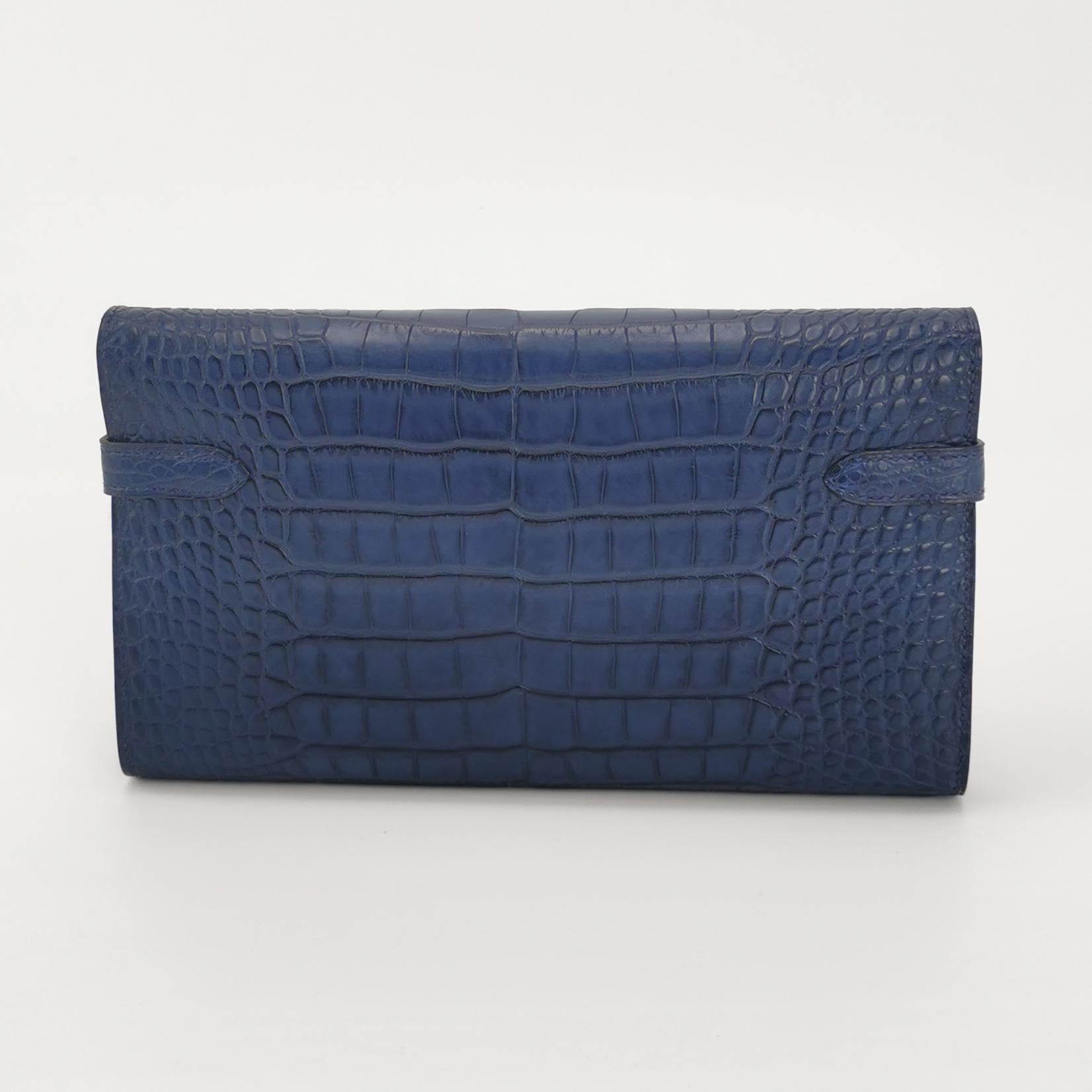 Kelly Large Alligator Gold 7L Blue C