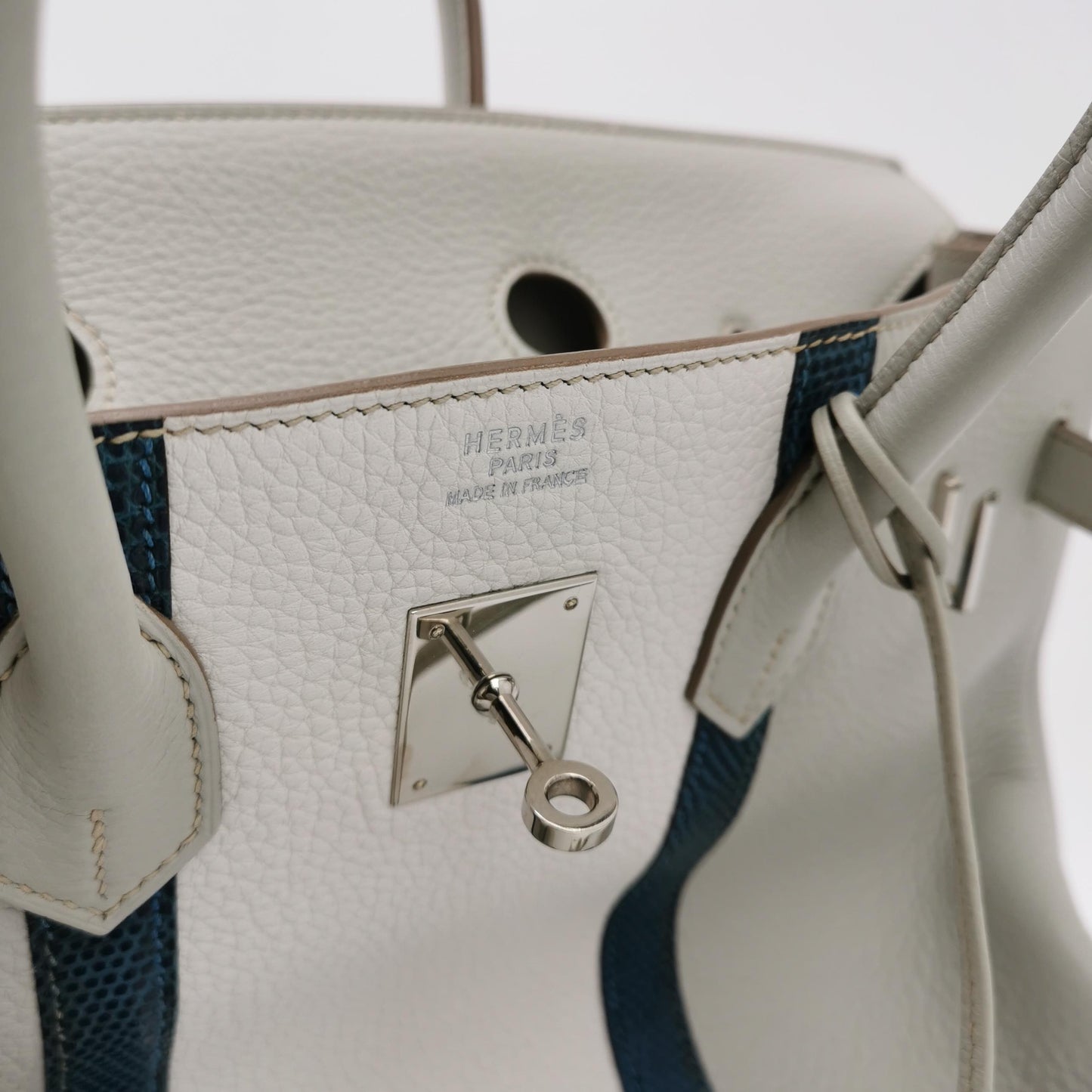 Birkin Gold 35 Togo Silver 01 White 80 Gray 7Q Blue O