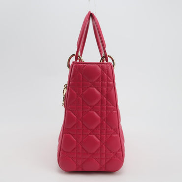 Lady Dior Medium Lambskin Logo