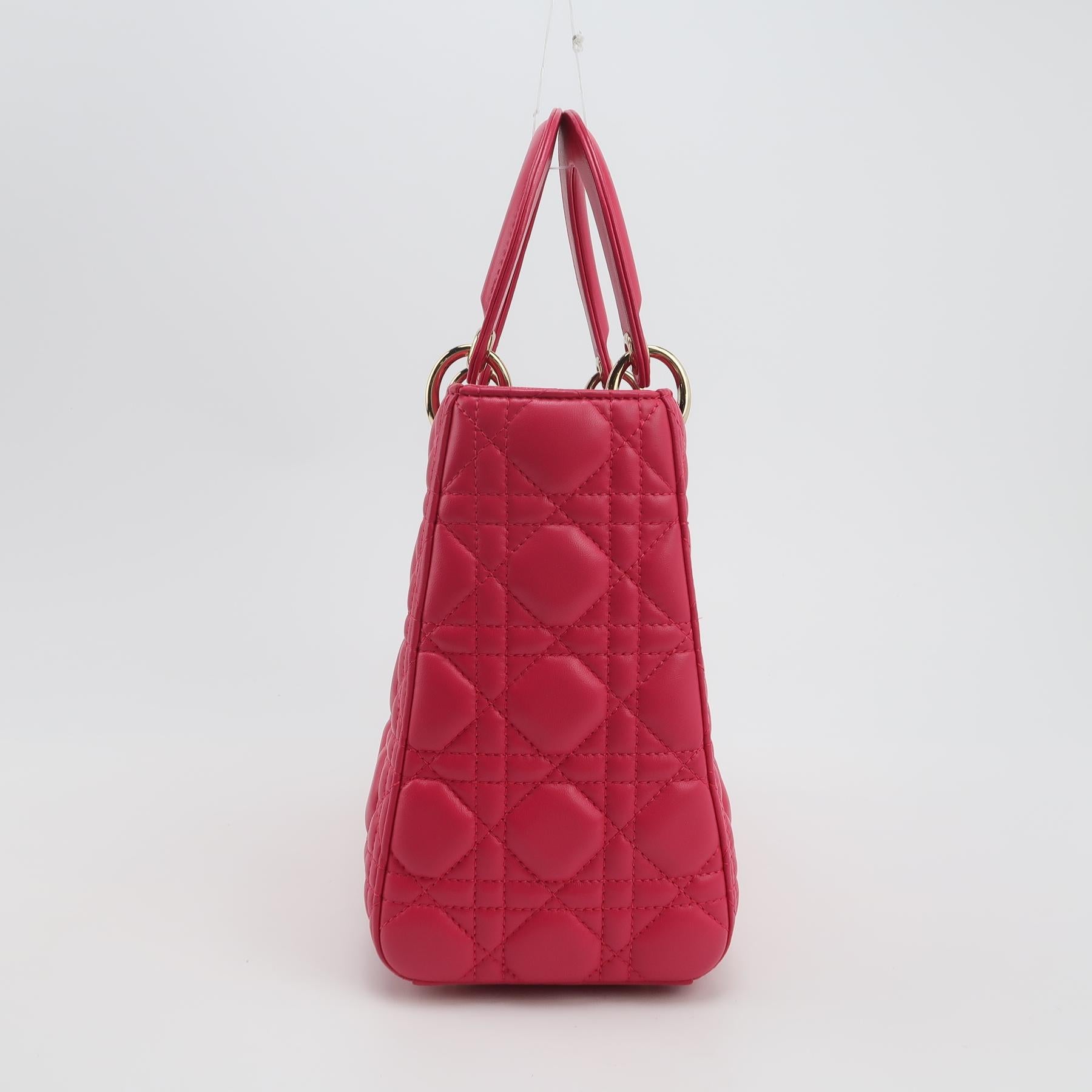 Lady Dior Medium Lambskin Logo