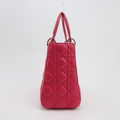 Lady Dior Medium Lambskin Logo