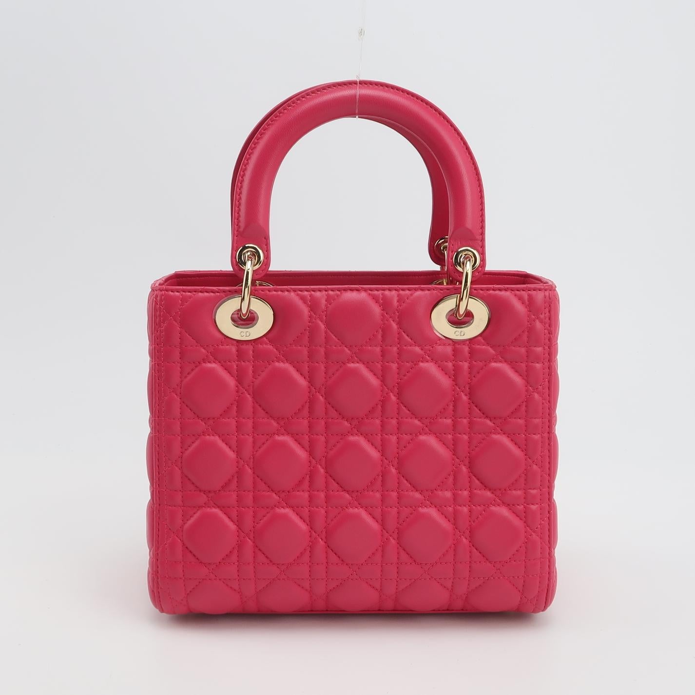 Lady Dior Medium Lambskin Logo