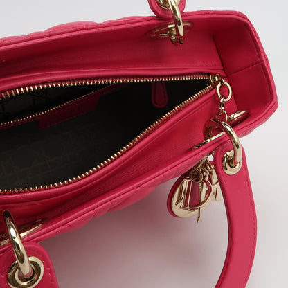 Lady Dior Medium Lambskin Logo