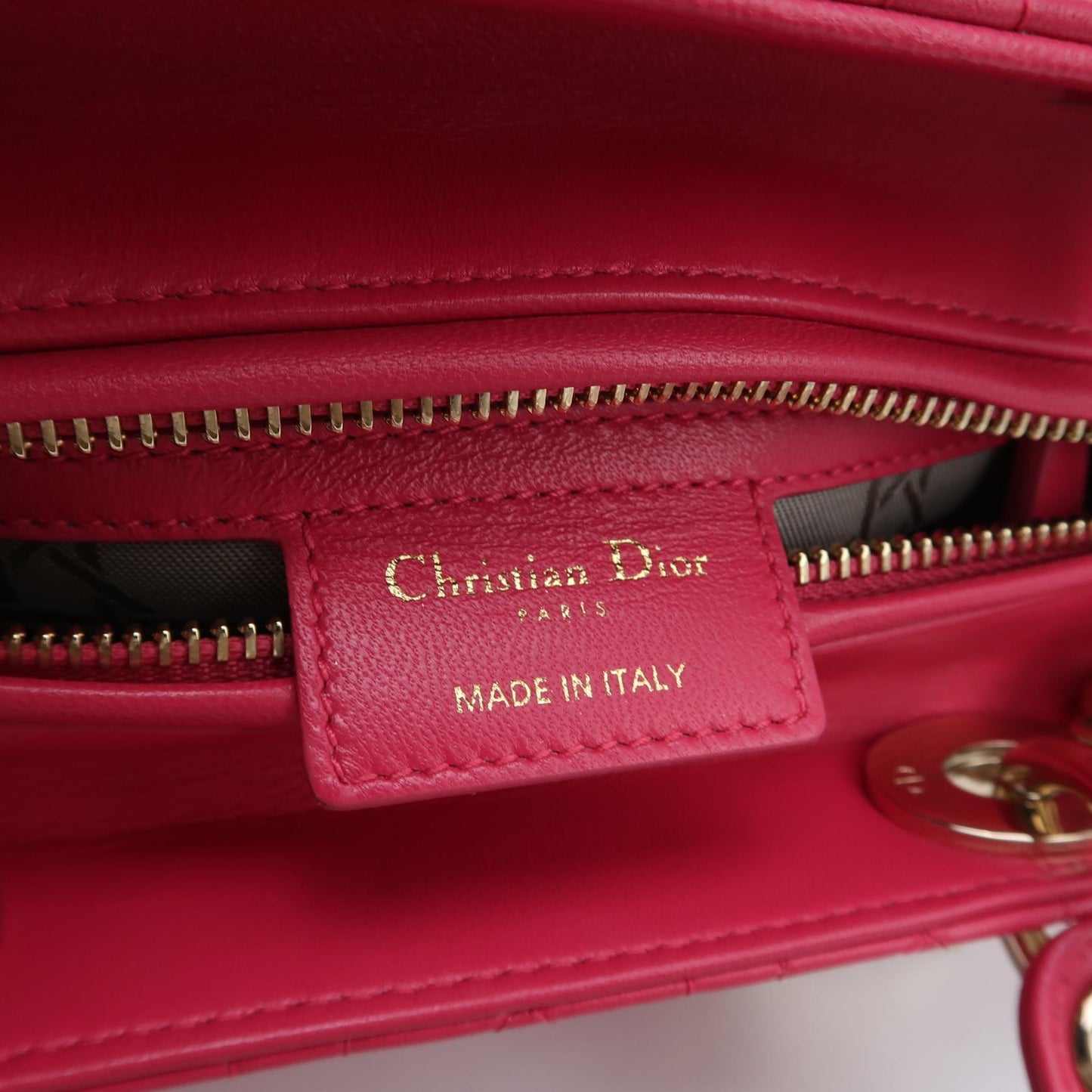 Lady Dior Medium Lambskin Logo