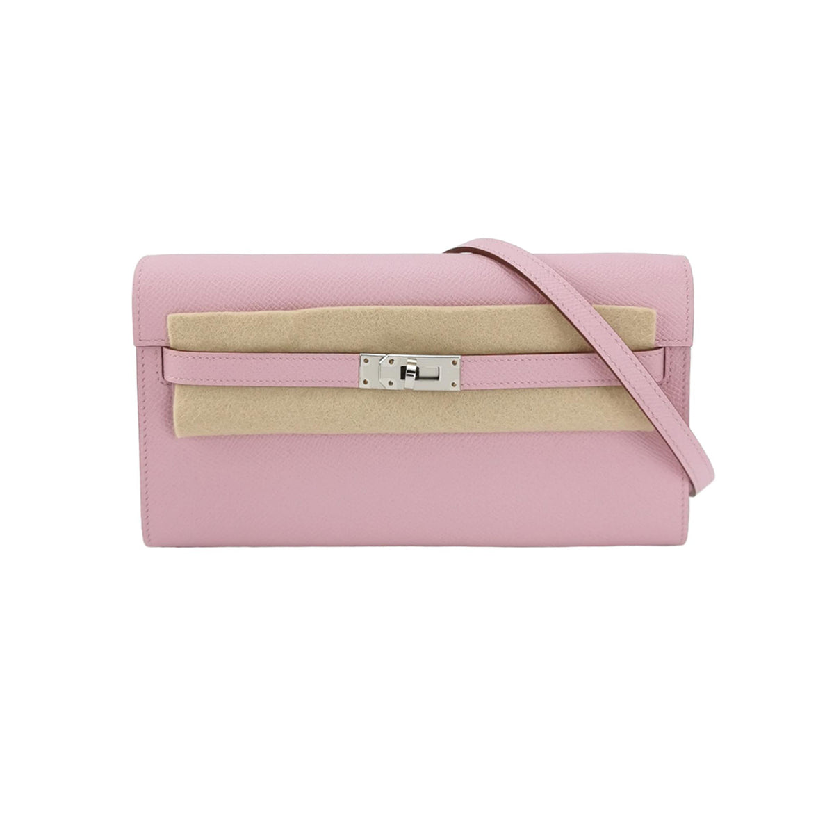 Hermes Hermes Kelly Purple Calfskin Silver-Tone Hardware Wallet