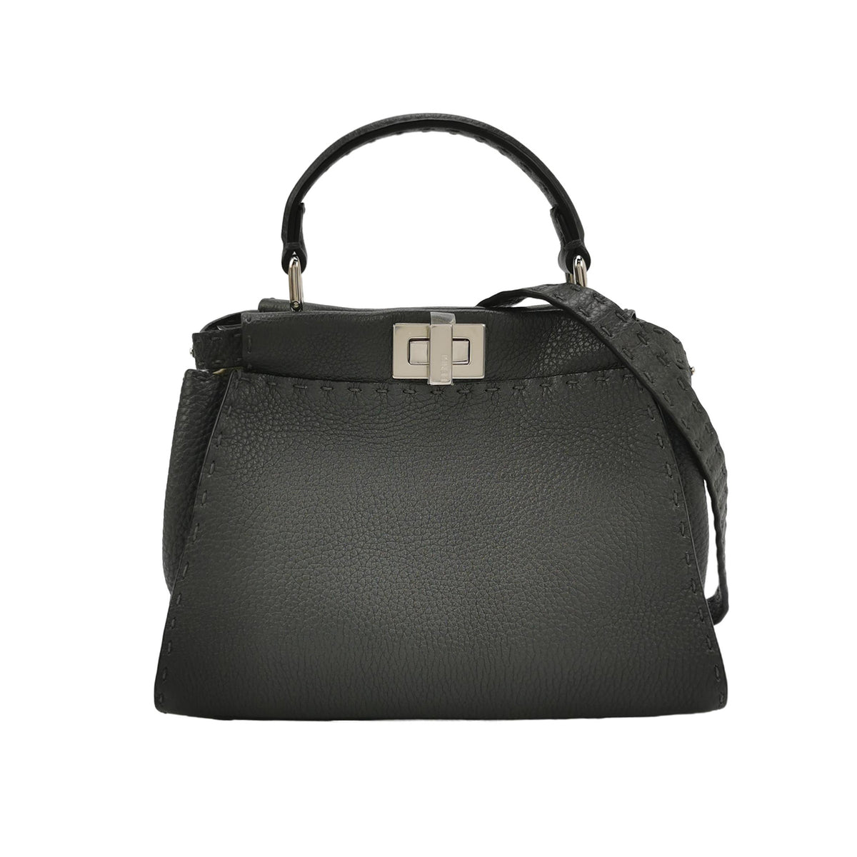 Fendi Fendi Peekaboo Mini Calfskin Shoulder Bag
