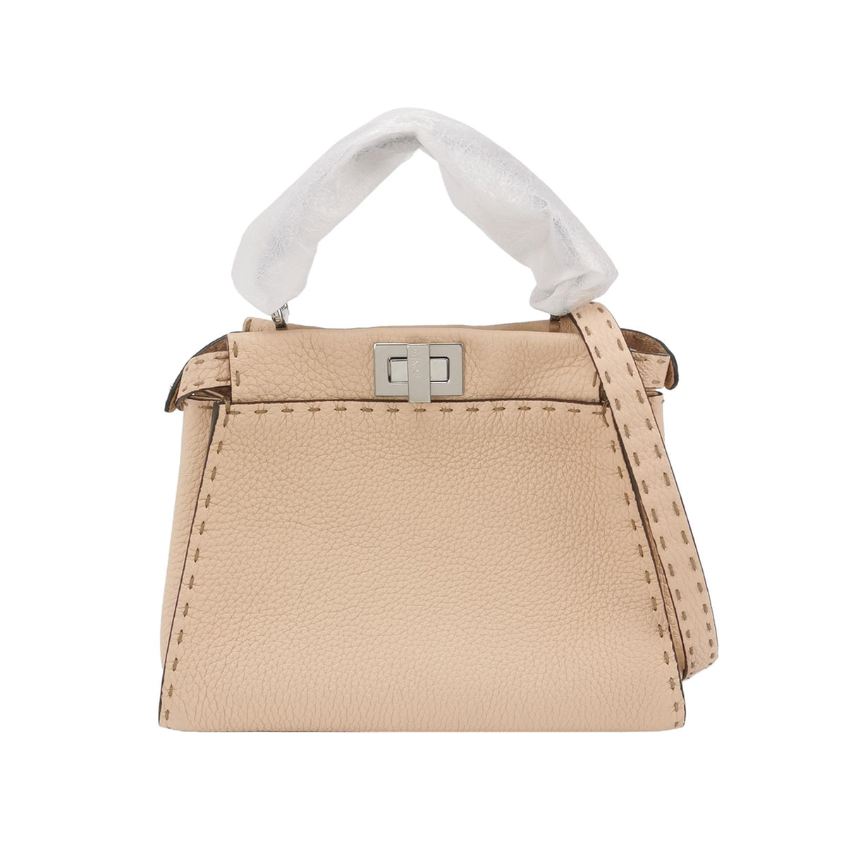 Fendi Fendi Peekaboo Mini Calfskin Python Shoulder Bag