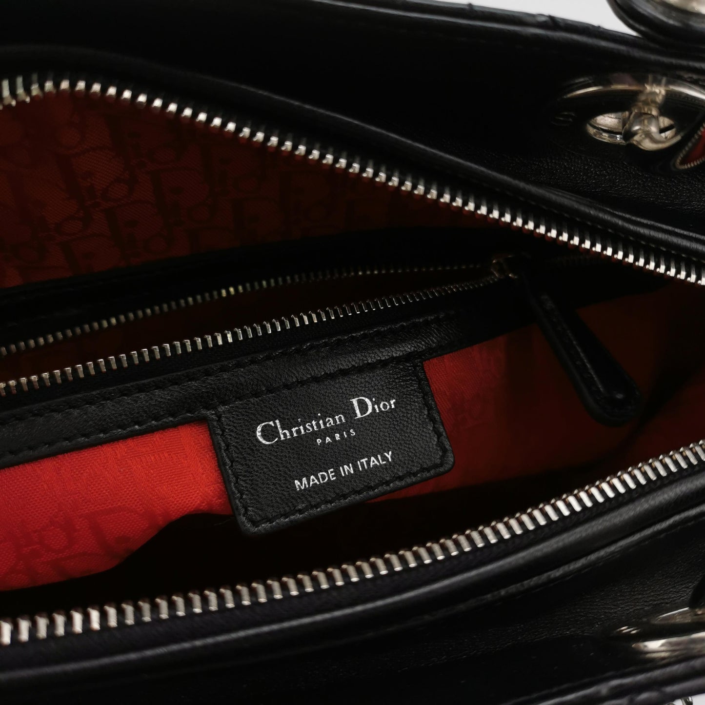 Lady Dior Large Lambskin Logo