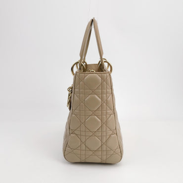 Lady Dior Medium Lambskin Logo