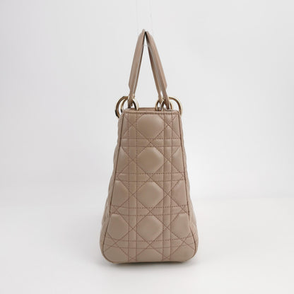 Lady Dior Medium Lambskin Logo
