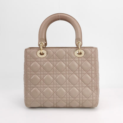 Lady Dior Medium Lambskin Logo