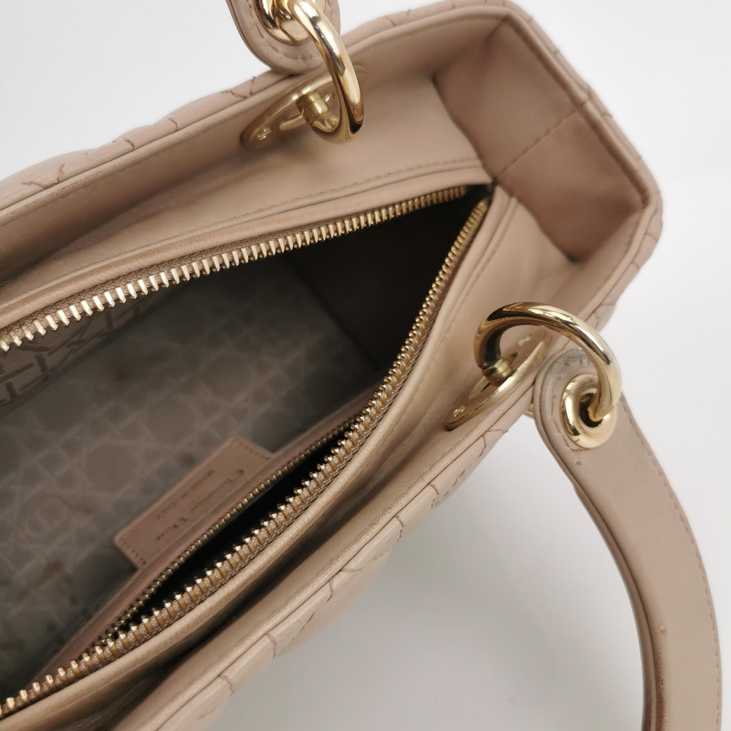 Lady Dior Medium Lambskin Logo