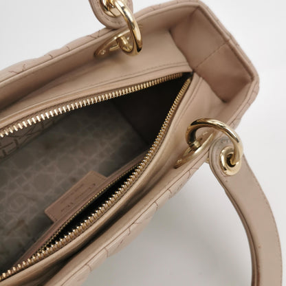 Lady Dior Medium Lambskin Logo
