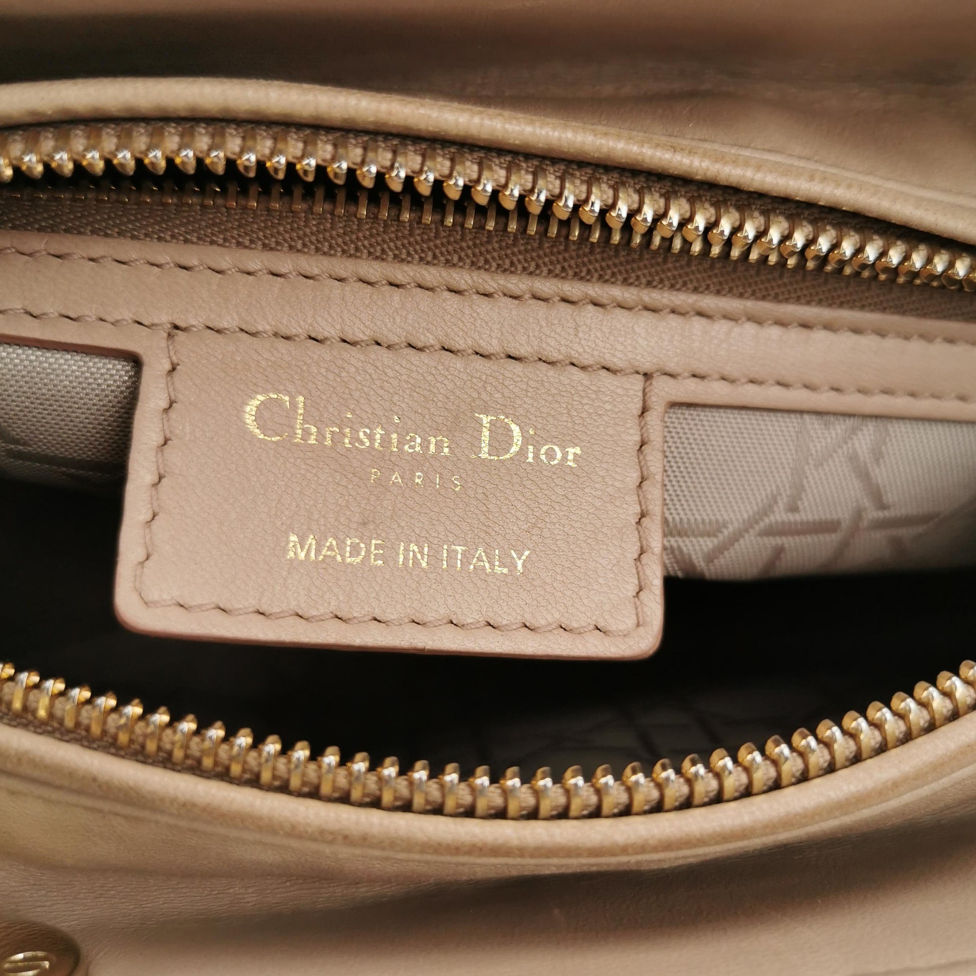 Lady Dior Medium Lambskin Logo
