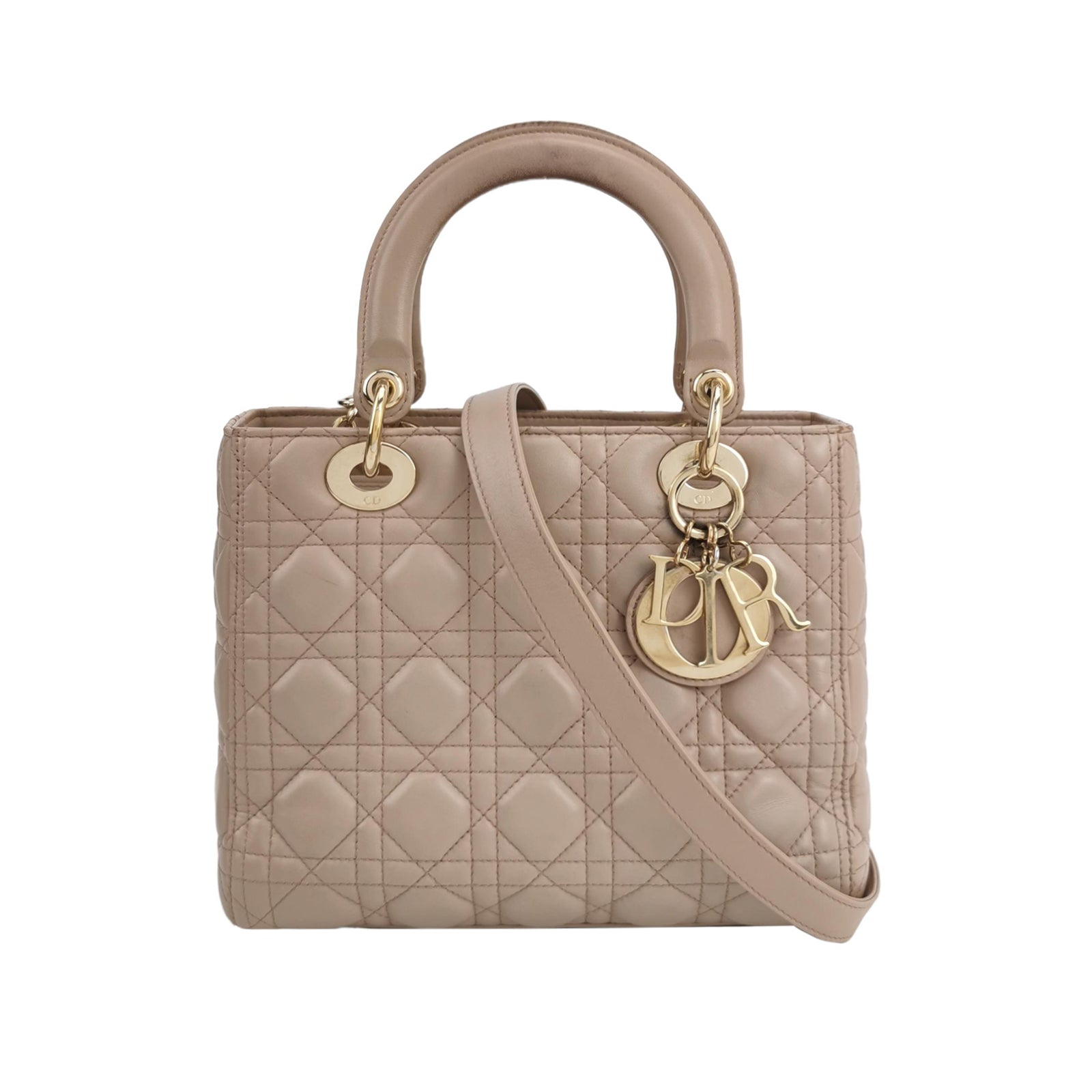 Lady Dior Medium Lambskin Logo