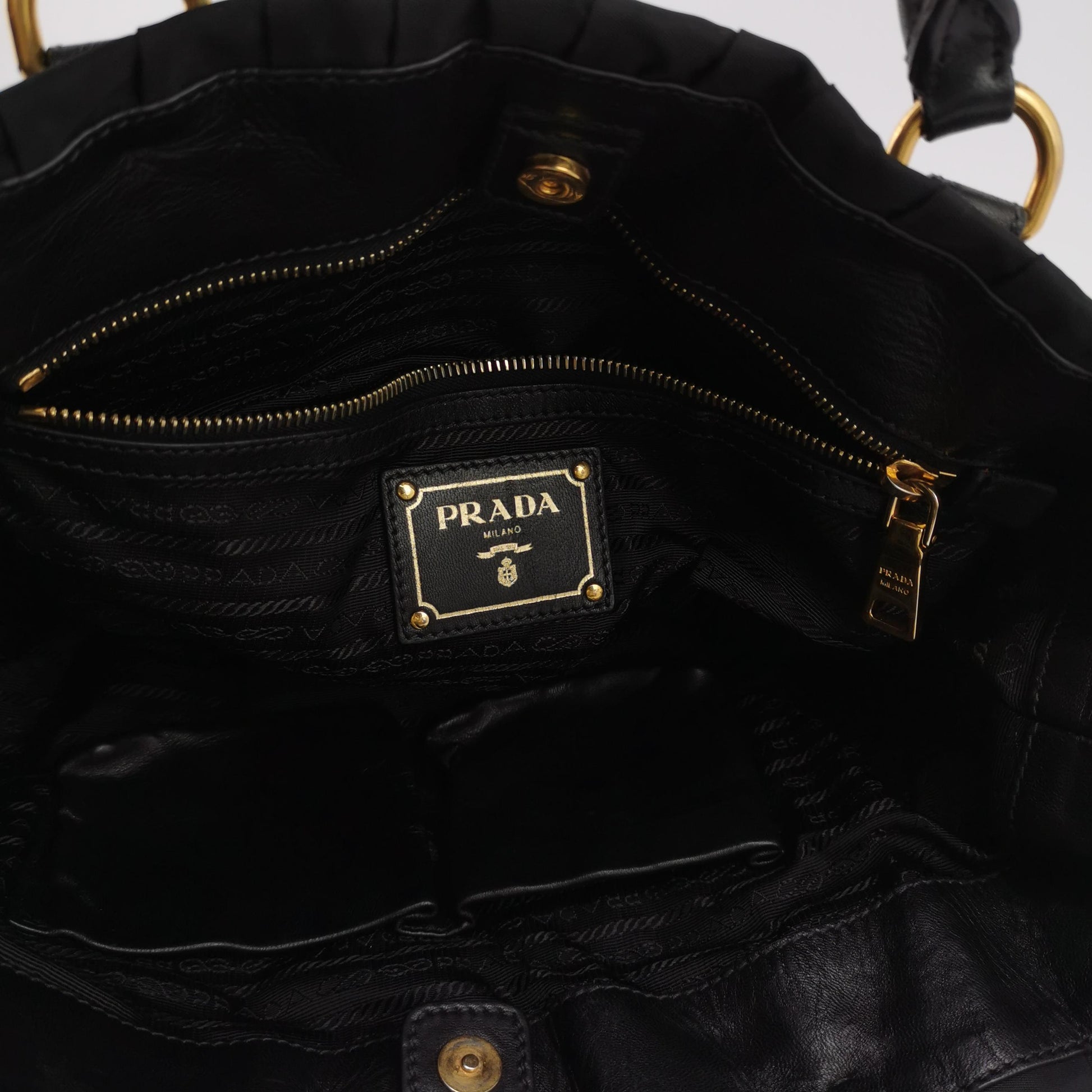 Gaufre Lambskin Nylon Logo