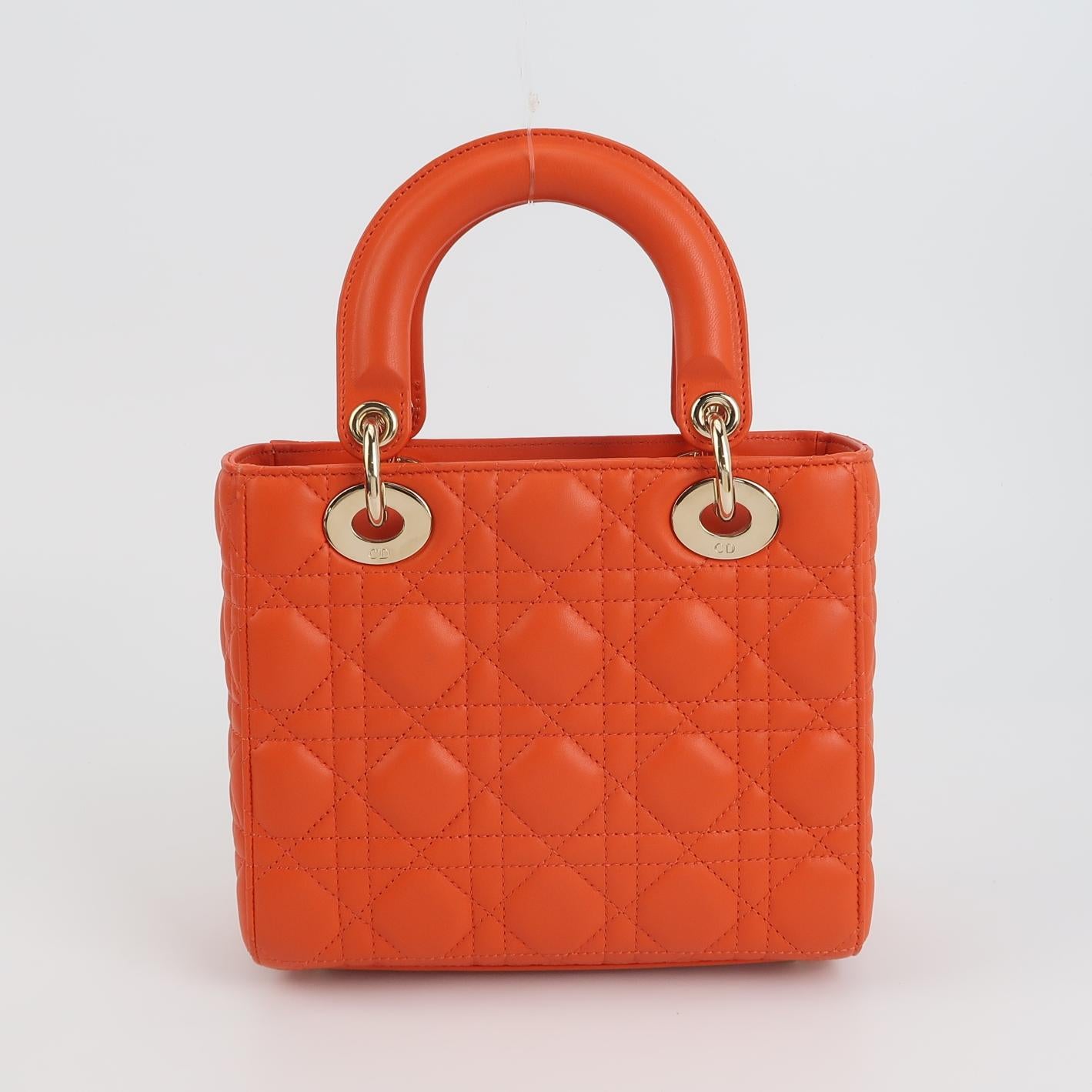 Lady Dior Small Lambskin Logo