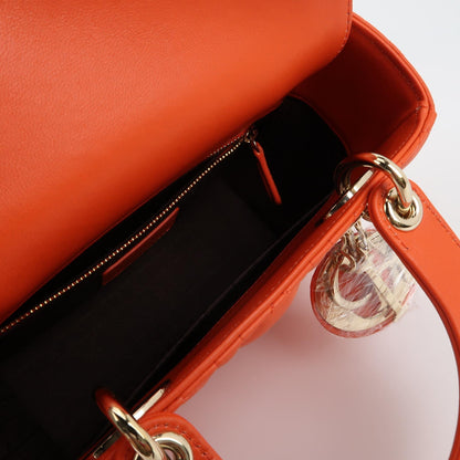 Lady Dior Small Lambskin Logo