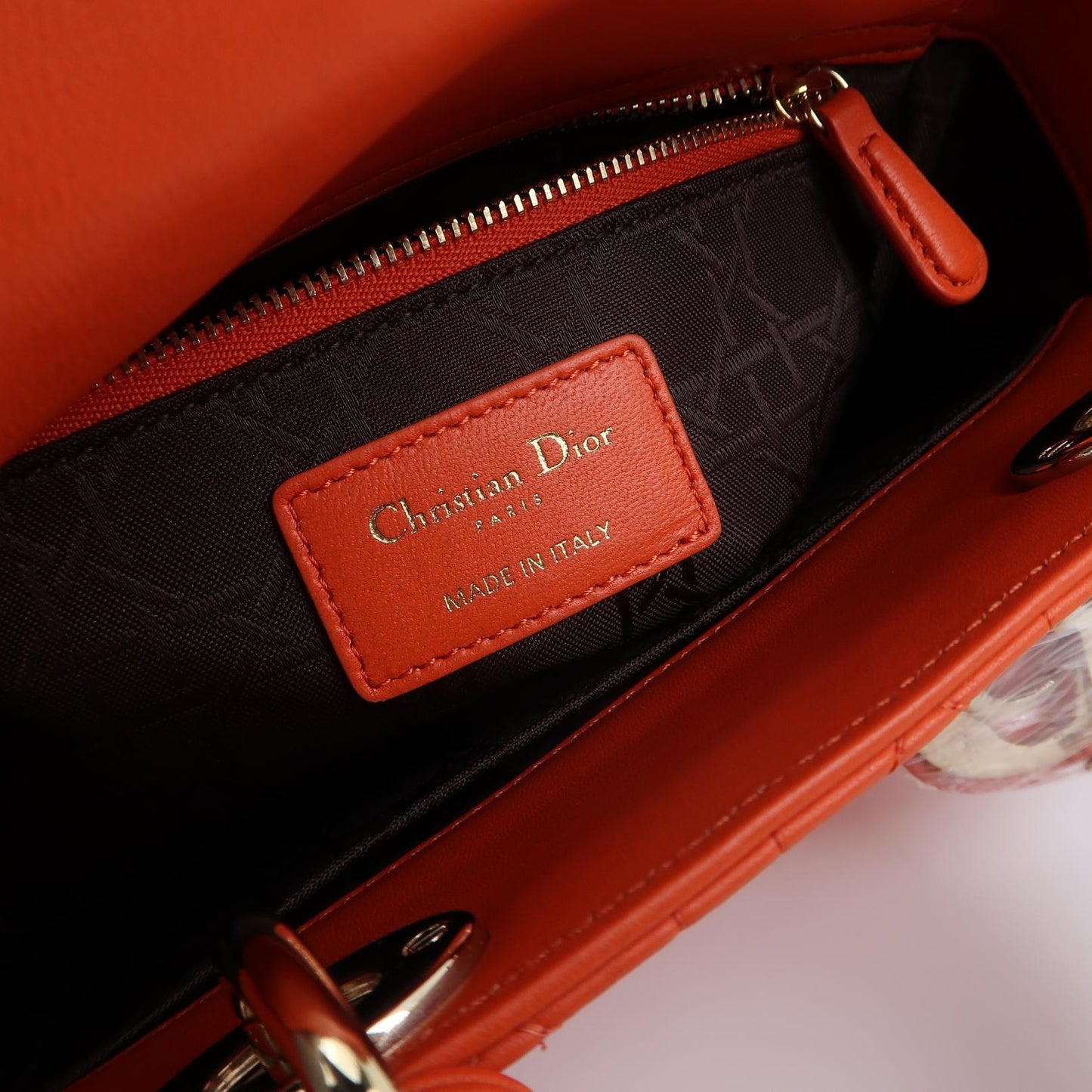 Lady Dior Small Lambskin Logo