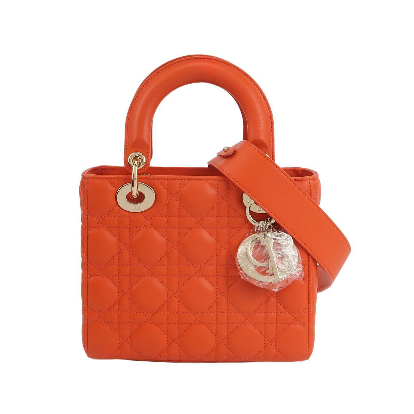 Lady Dior Small Lambskin Logo