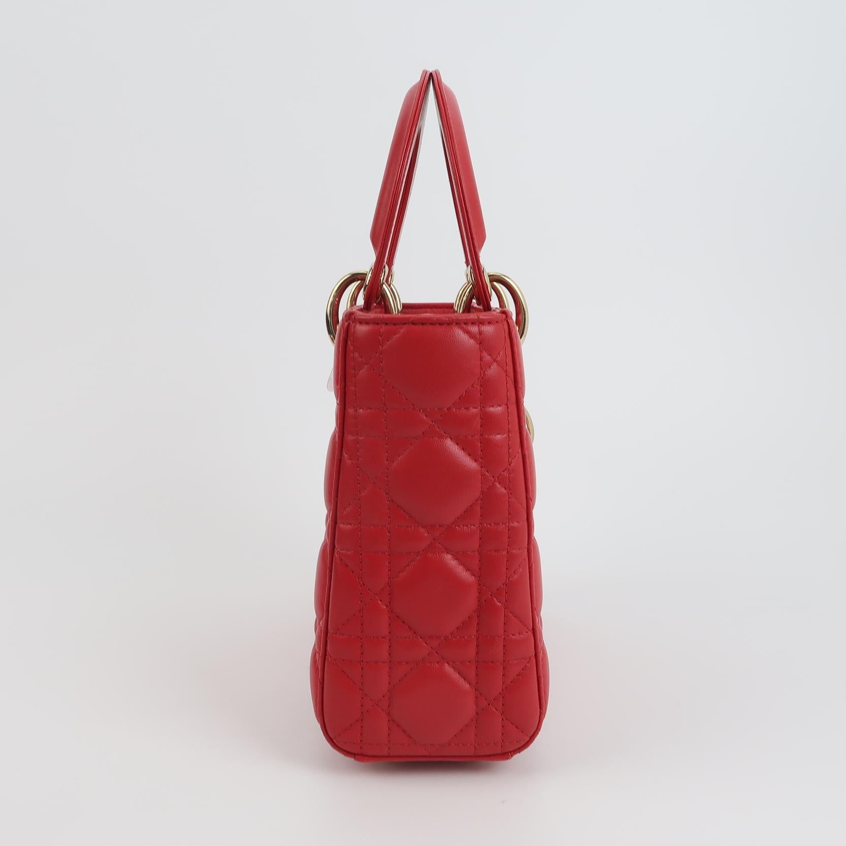 Lady Dior Small Lambskin Logo