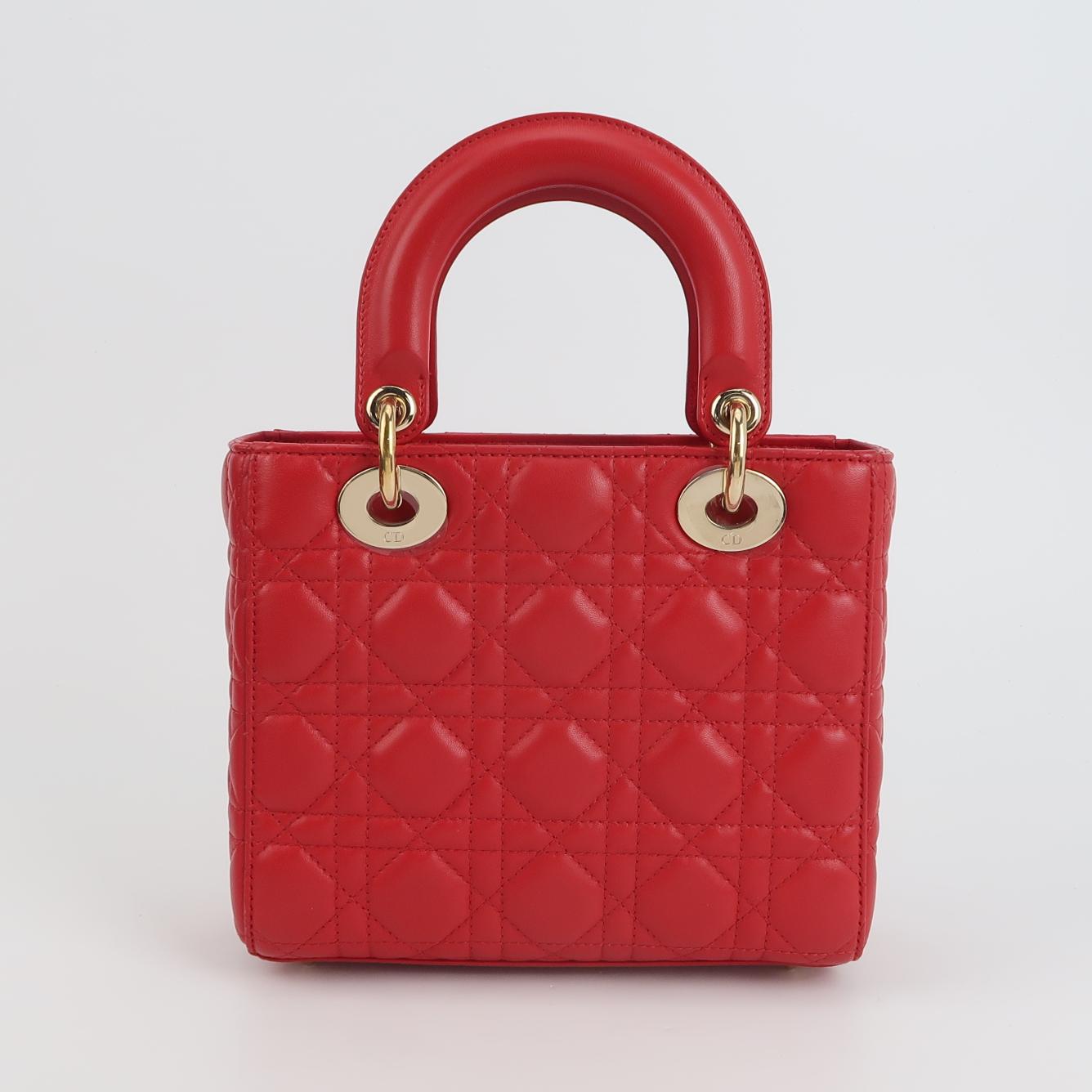 Lady Dior Small Lambskin Logo
