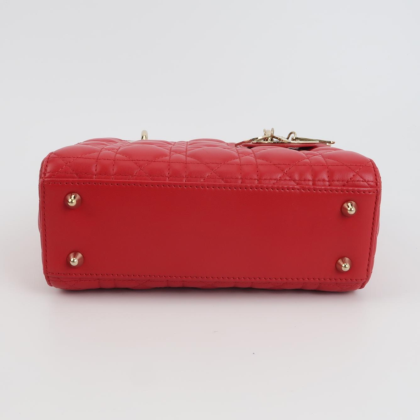 Lady Dior Small Lambskin Logo