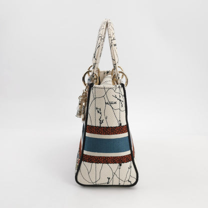 Lady Dior Medium Canvas Logo