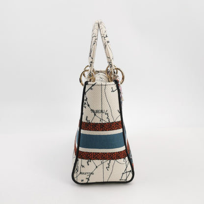 Lady Dior Medium Canvas Logo