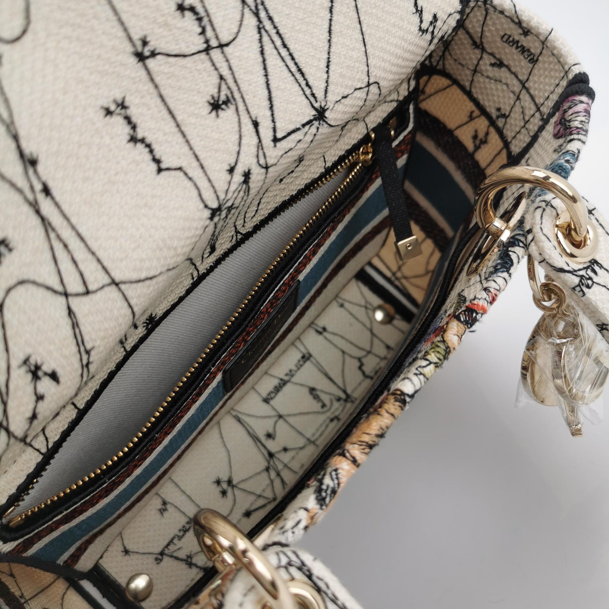 Lady Dior Medium Canvas Logo