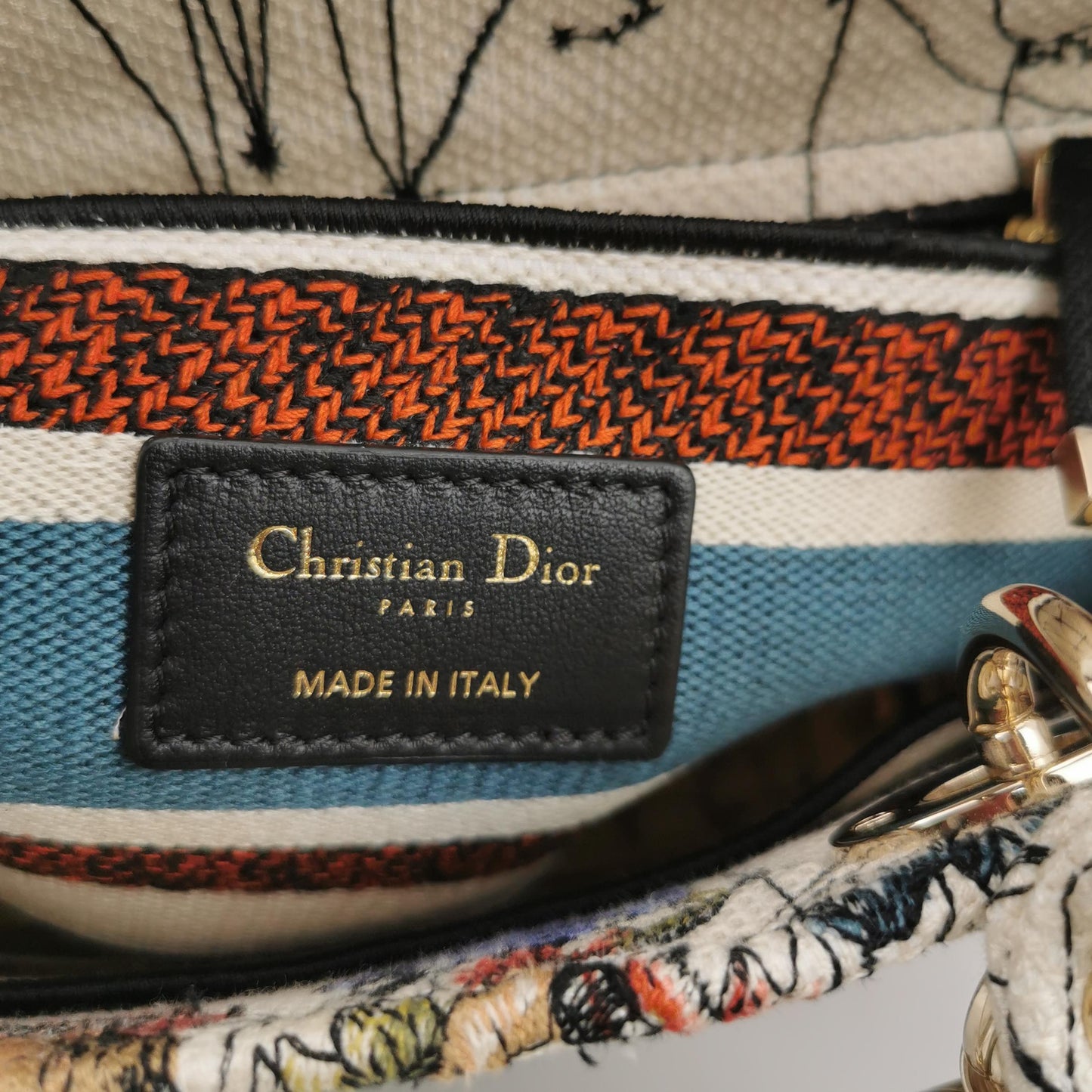 Lady Dior Medium Canvas Logo