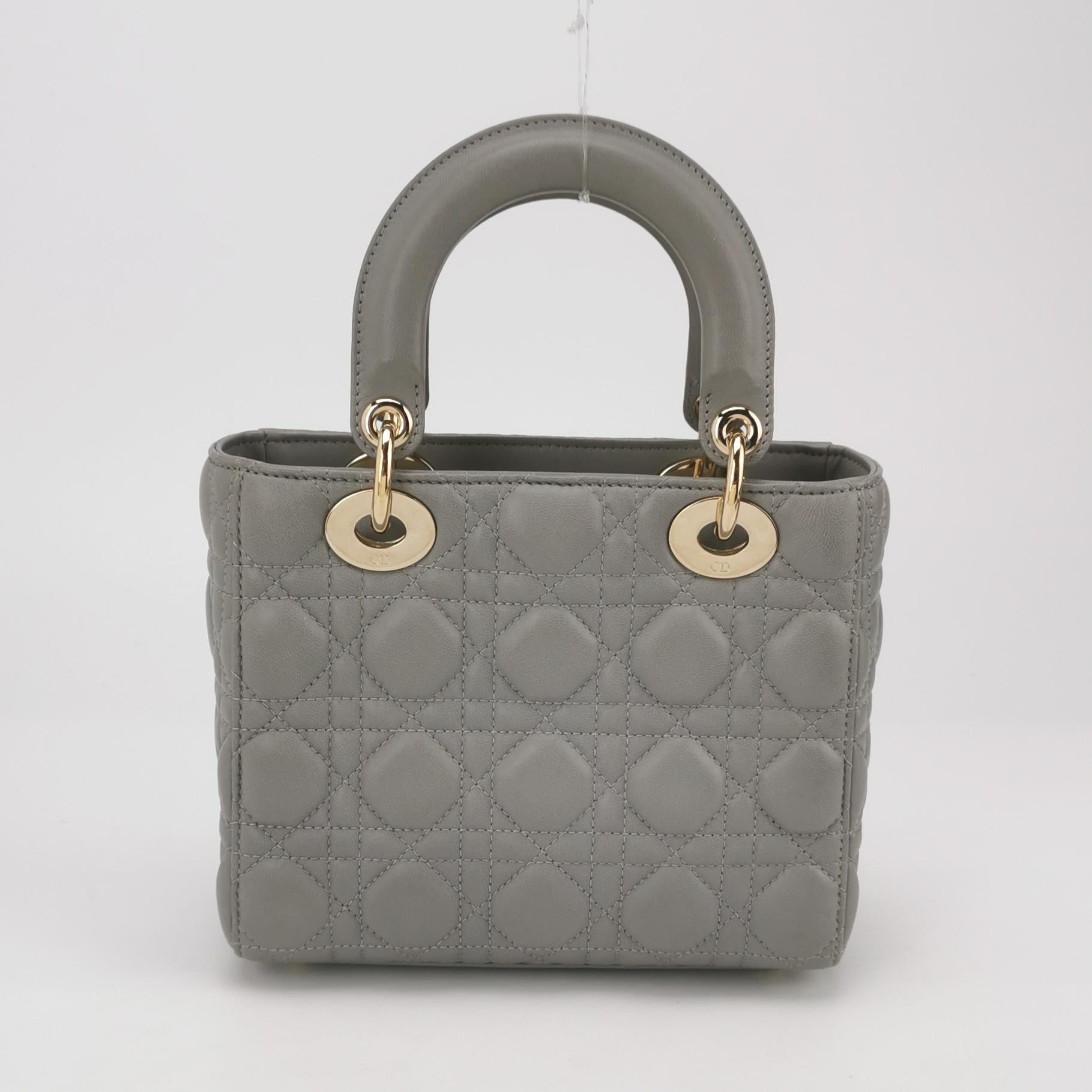 Lady Dior Small Lambskin Logo
