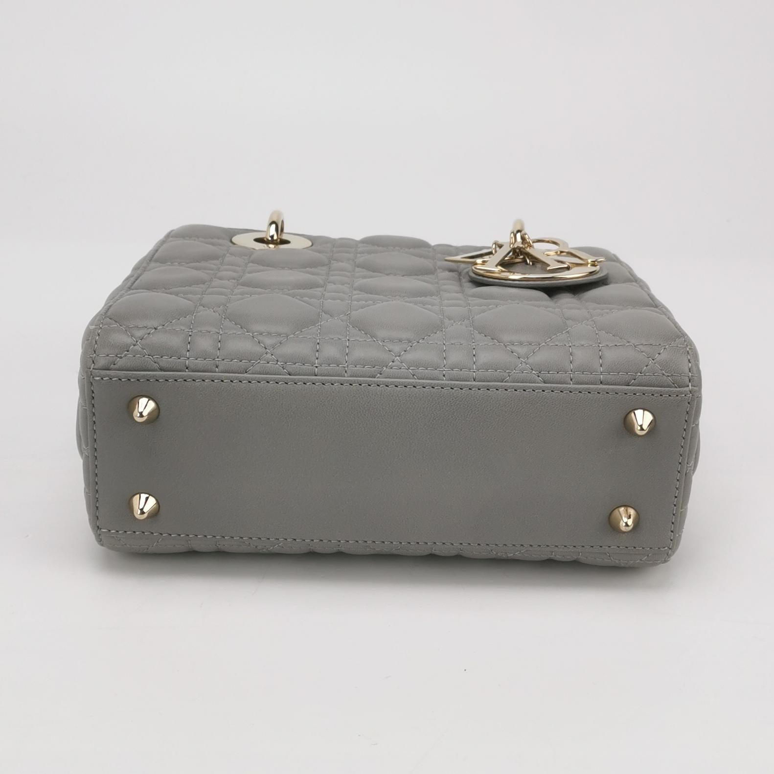 Lady Dior Small Lambskin Logo