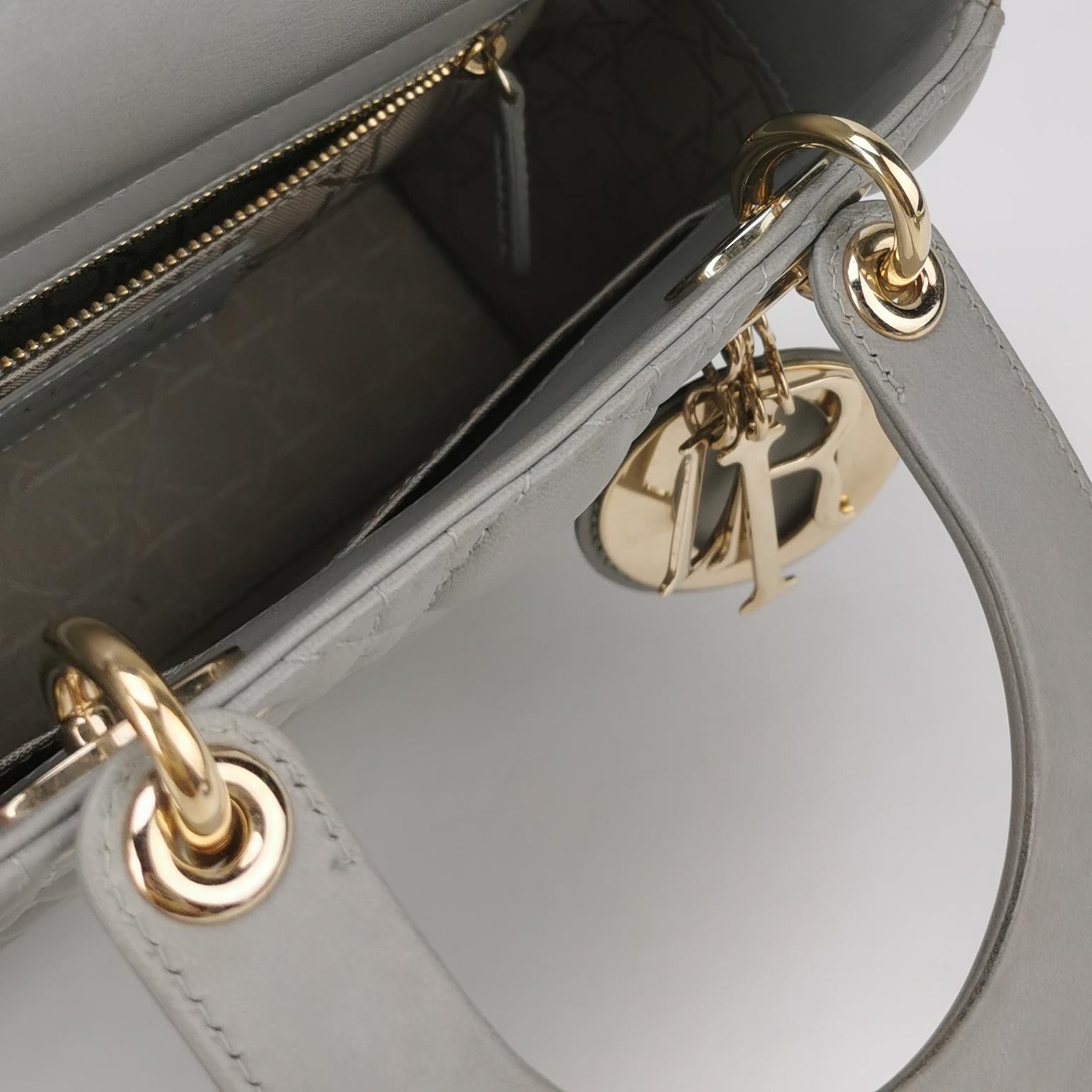 Lady Dior Small Lambskin Logo