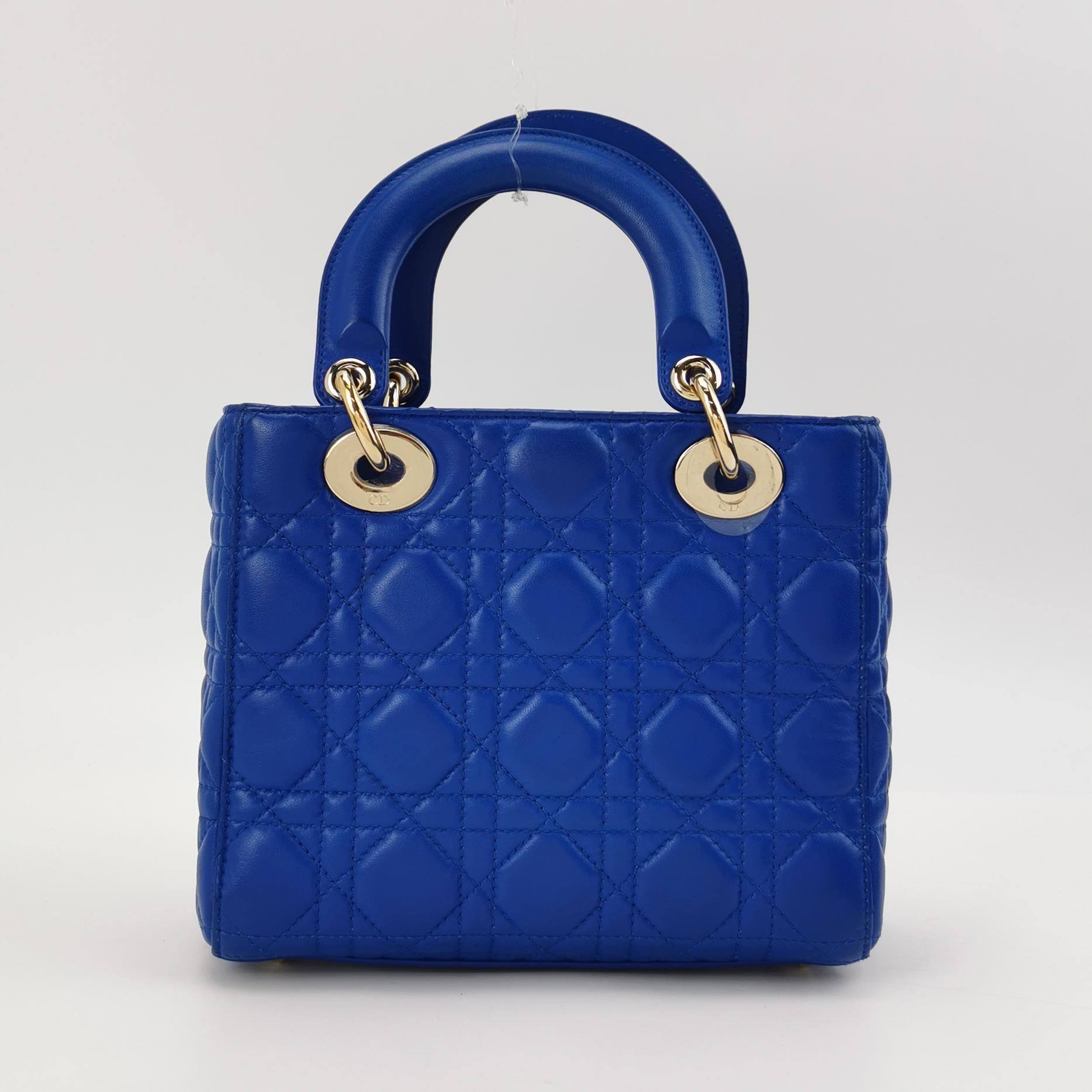 Lady Dior Small Lambskin Logo
