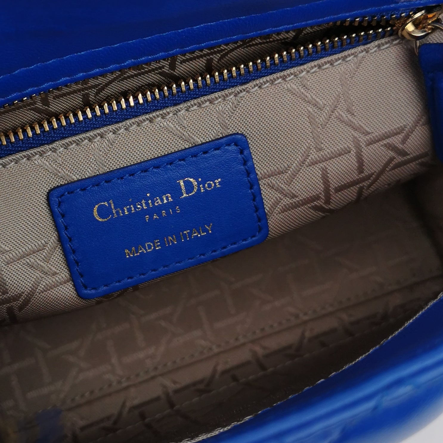 Lady Dior Small Lambskin Logo