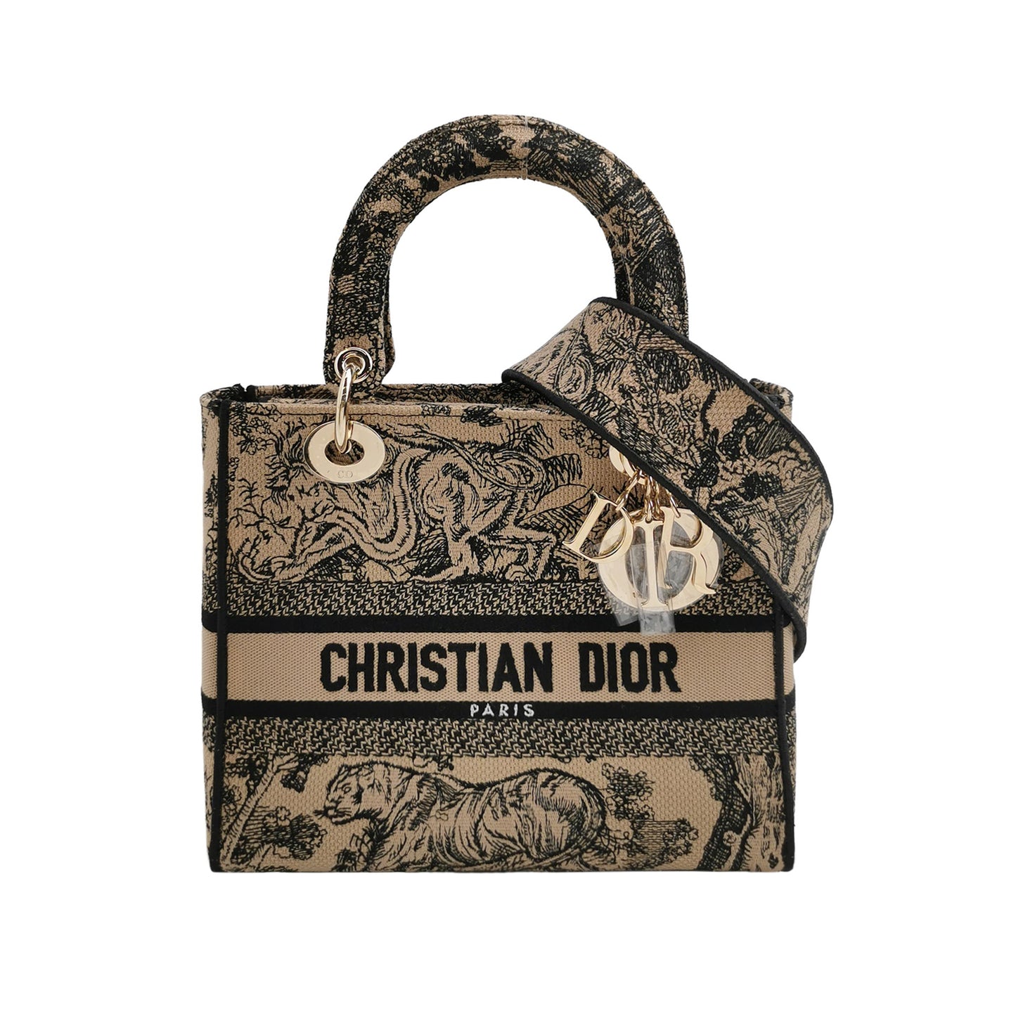 Lady Dior Medium Canvas Logo