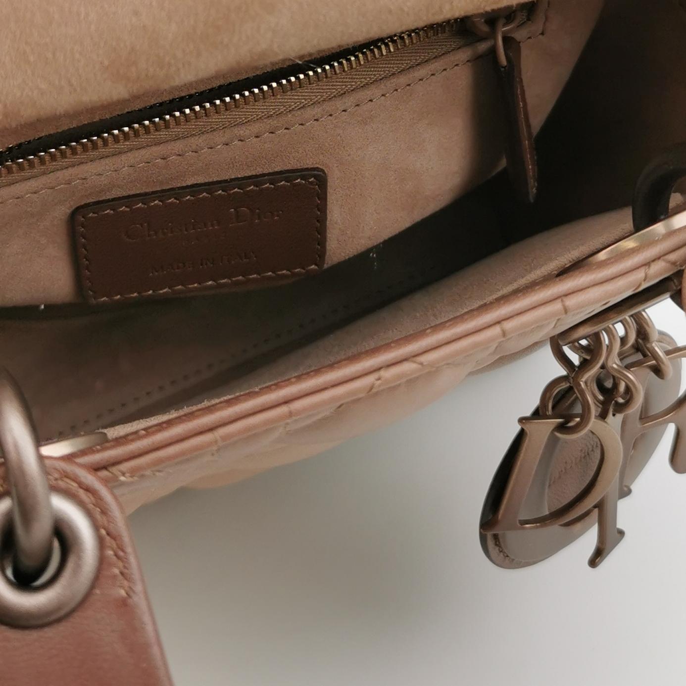 Lady Dior Small Lambskin Logo