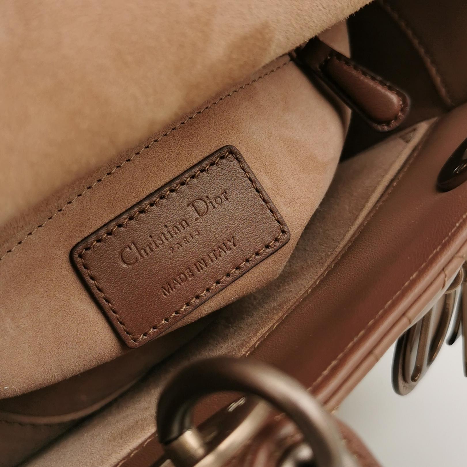 Lady Dior Small Lambskin Logo