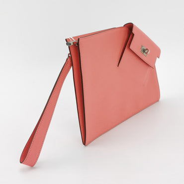 Kelly Pocket to go Chevre Mysore Lambskin Silver Pink D