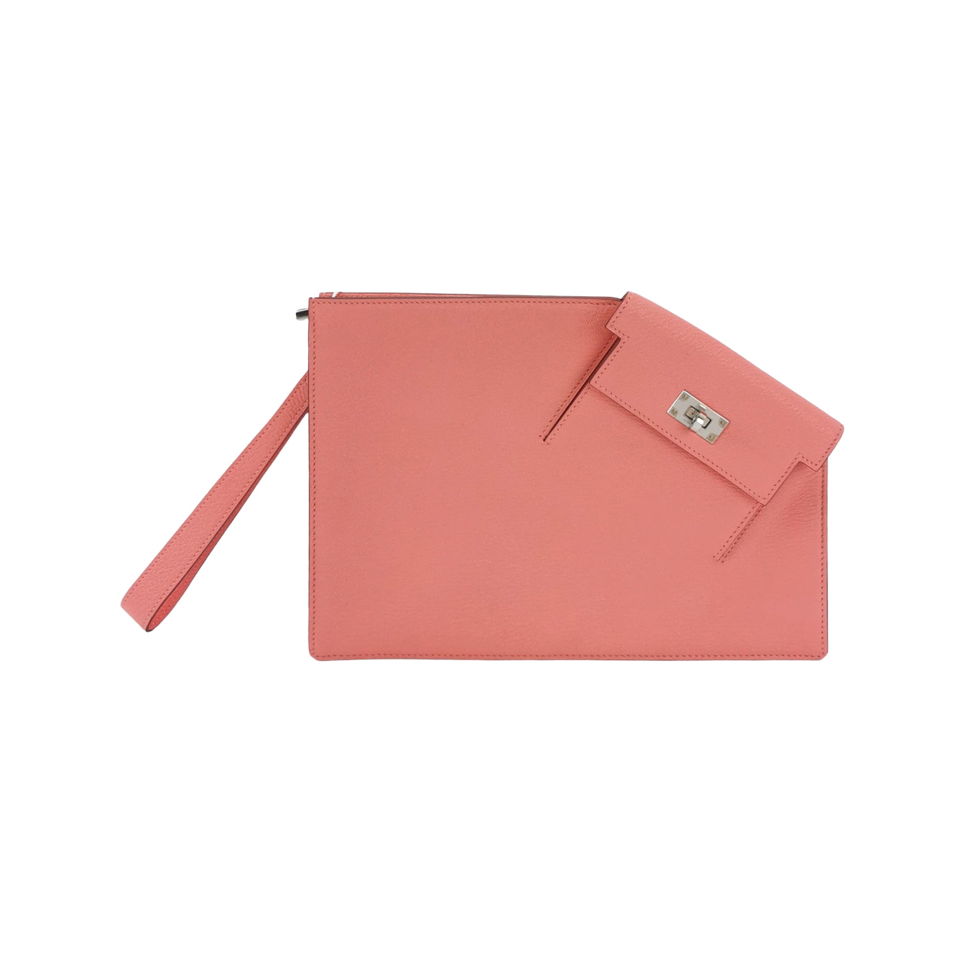 Kelly Pocket to go Chevre Mysore Lambskin Silver Pink D