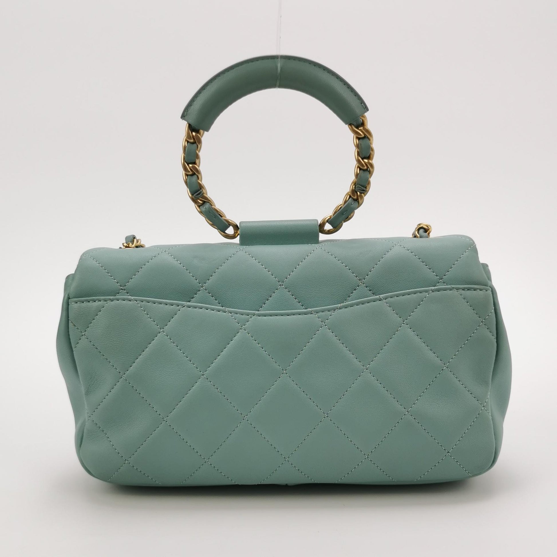 Circular Handle Lambskin quilted CC turn-lock