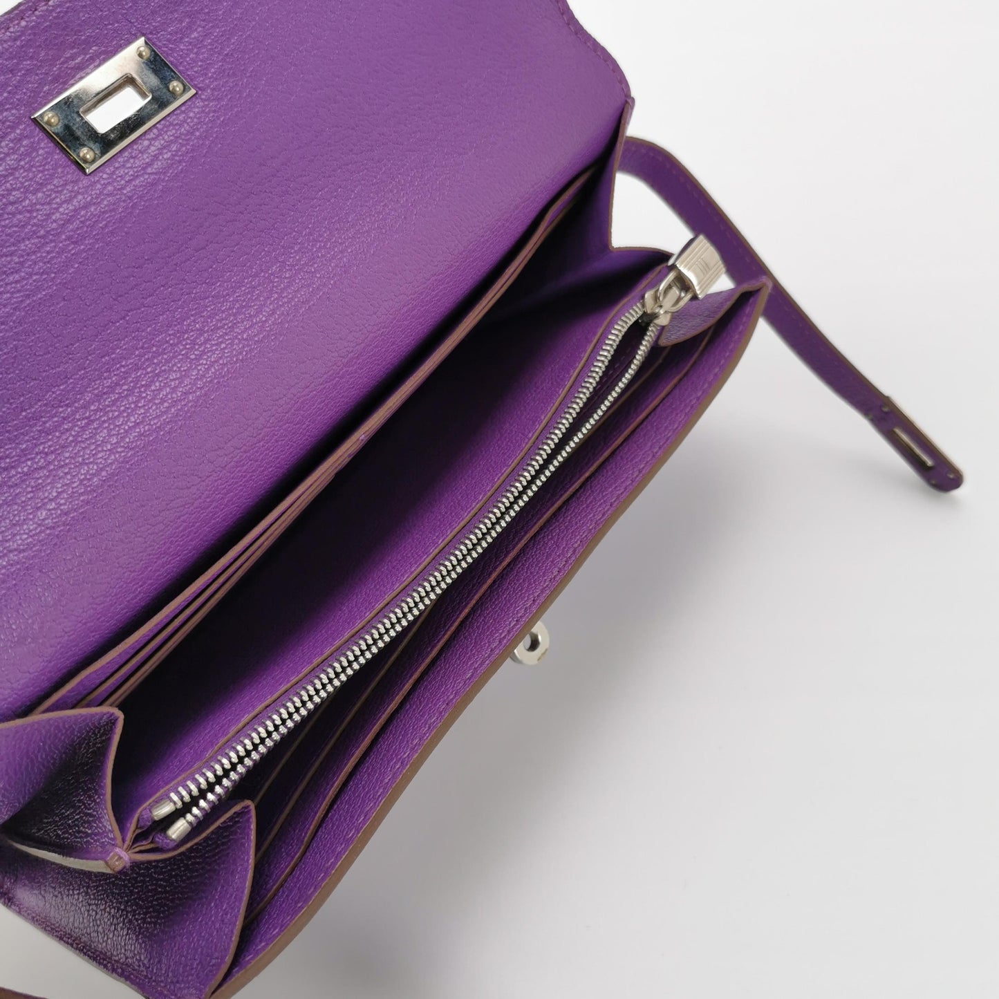 Kelly Large Chevre Mysore Lambskin Silver 09 P