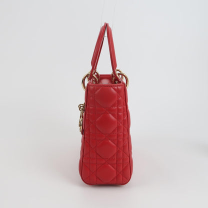 Lady Dior Small Lambskin Logo