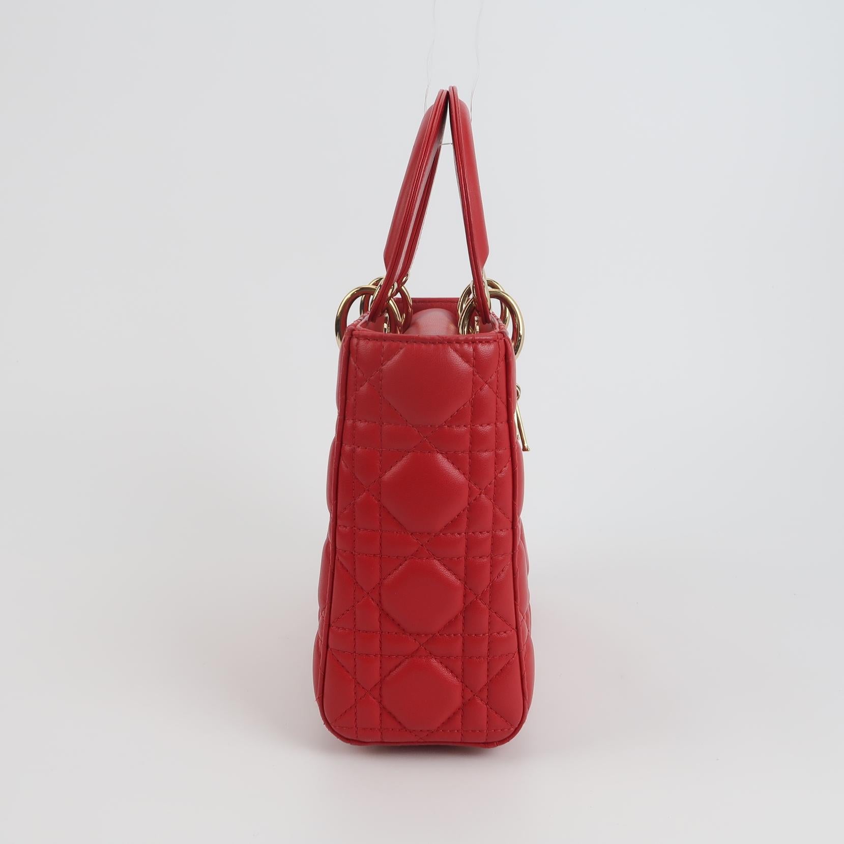 Lady Dior Small Lambskin Logo