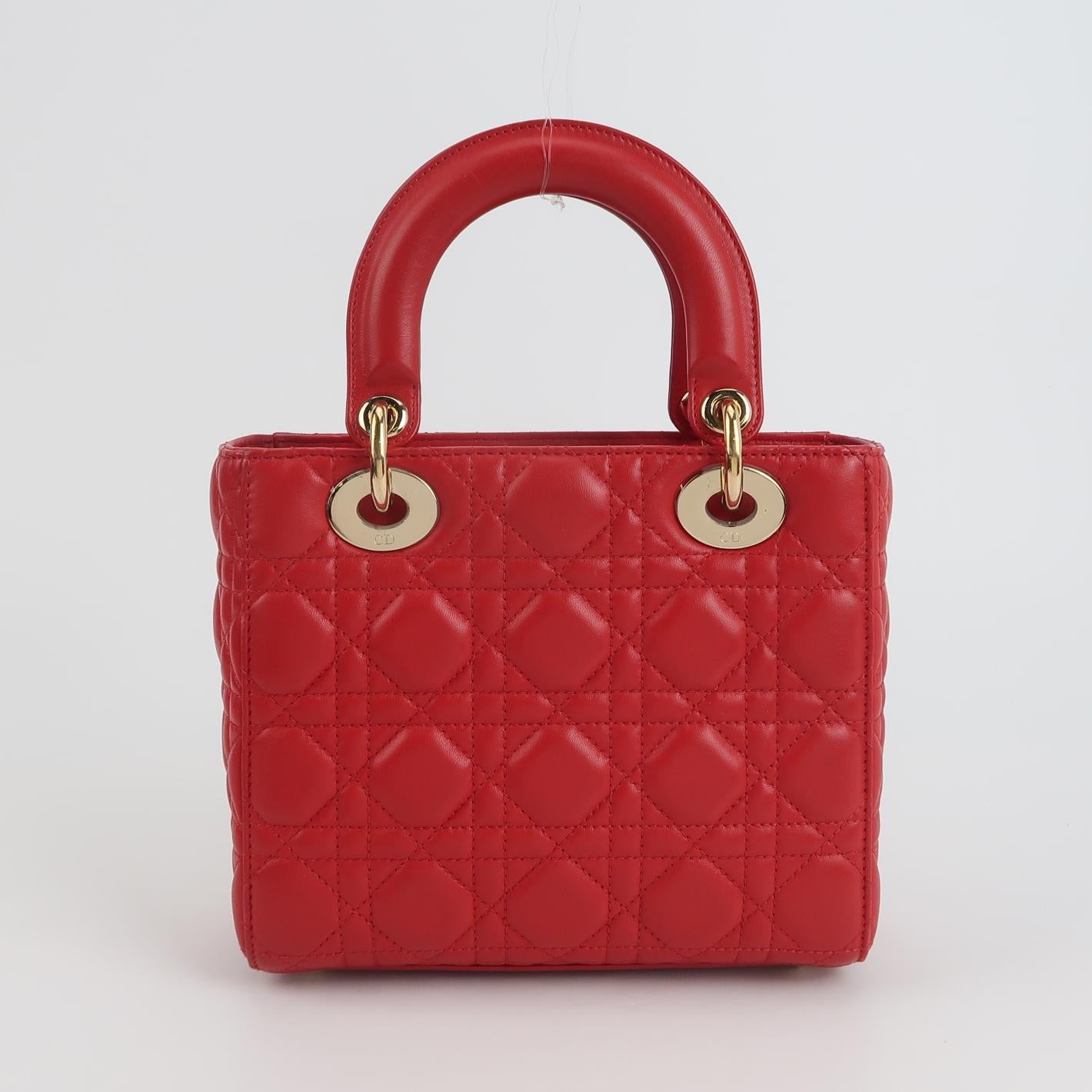 Lady Dior Small Lambskin Logo